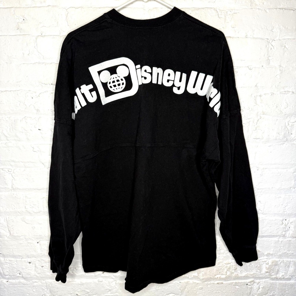 Disney Parks Walt Disney World Spirit Jersey Long Sleeve Black T-Shirt Size M